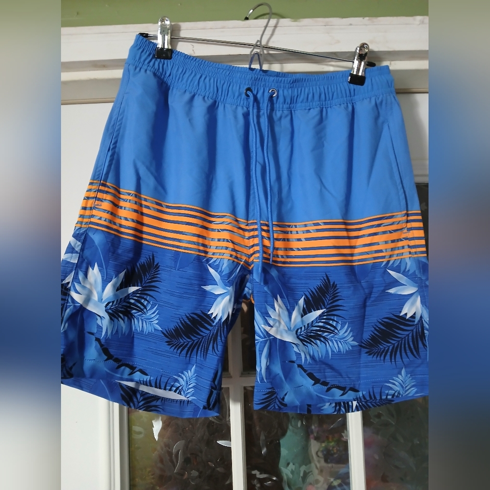 Hot Coals Small  BLUE  ORANGE BOARD SHORT QUICK DRYING LIGHTWEIGHT UPF 50+ Trunk